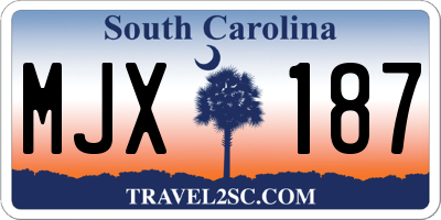 SC license plate MJX187