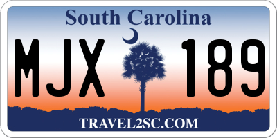 SC license plate MJX189
