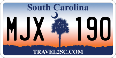 SC license plate MJX190