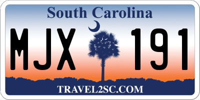 SC license plate MJX191