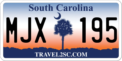 SC license plate MJX195