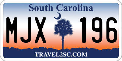 SC license plate MJX196