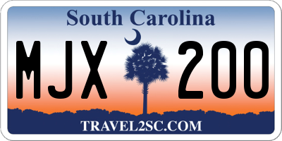 SC license plate MJX200