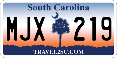 SC license plate MJX219
