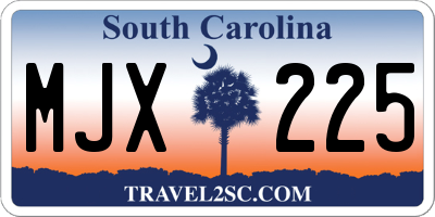 SC license plate MJX225