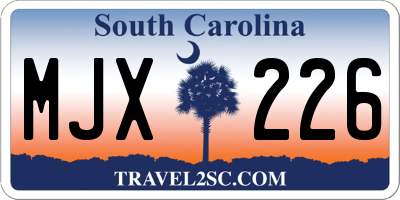 SC license plate MJX226