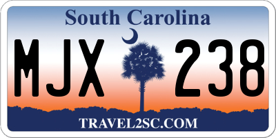 SC license plate MJX238