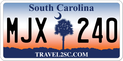 SC license plate MJX240
