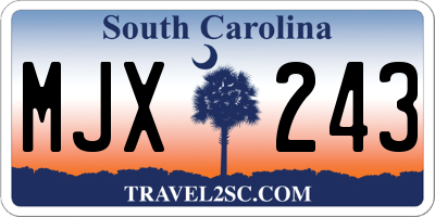 SC license plate MJX243