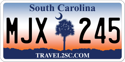 SC license plate MJX245