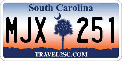SC license plate MJX251
