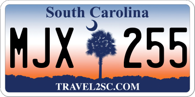 SC license plate MJX255