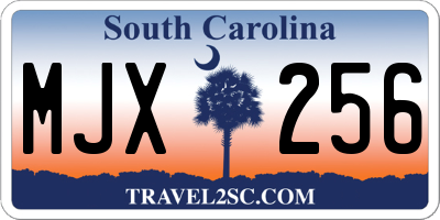 SC license plate MJX256