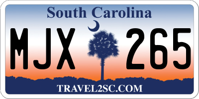 SC license plate MJX265