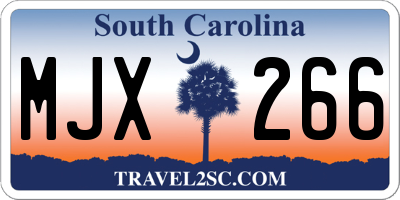 SC license plate MJX266