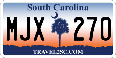 SC license plate MJX270
