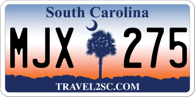 SC license plate MJX275