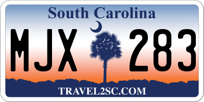SC license plate MJX283