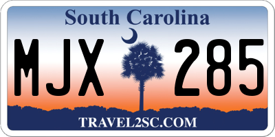 SC license plate MJX285