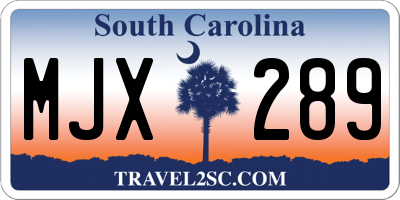 SC license plate MJX289