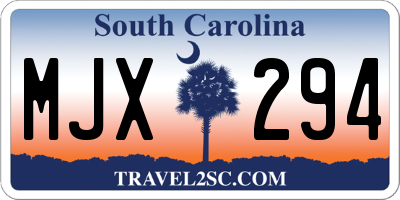 SC license plate MJX294