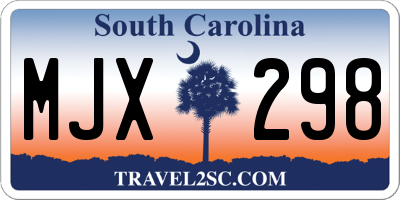 SC license plate MJX298