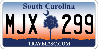 SC license plate MJX299