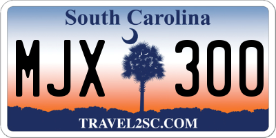 SC license plate MJX300