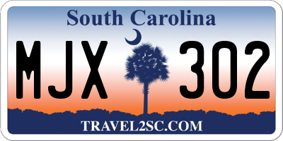 SC license plate MJX302
