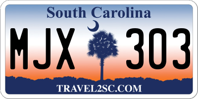 SC license plate MJX303