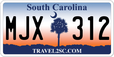 SC license plate MJX312