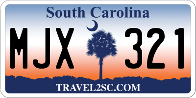 SC license plate MJX321