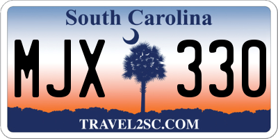 SC license plate MJX330
