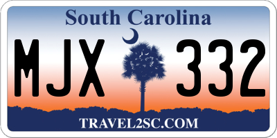 SC license plate MJX332
