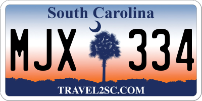 SC license plate MJX334
