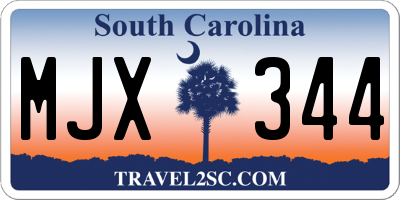SC license plate MJX344