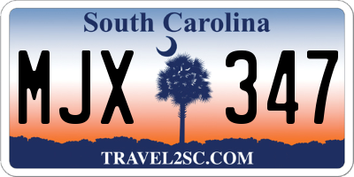 SC license plate MJX347
