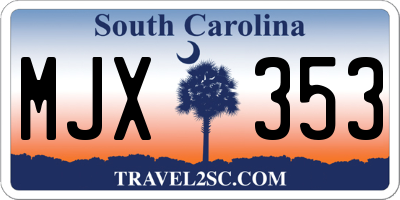 SC license plate MJX353