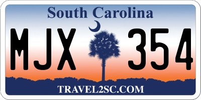 SC license plate MJX354