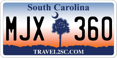 SC license plate MJX360