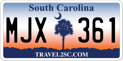 SC license plate MJX361