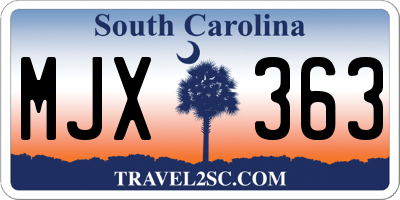SC license plate MJX363
