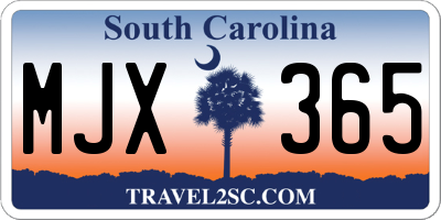 SC license plate MJX365