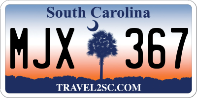 SC license plate MJX367