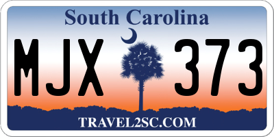 SC license plate MJX373