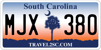SC license plate MJX380