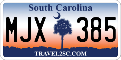 SC license plate MJX385