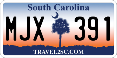 SC license plate MJX391