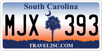 SC license plate MJX393