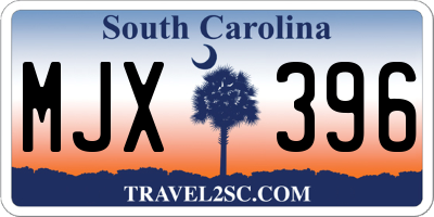 SC license plate MJX396